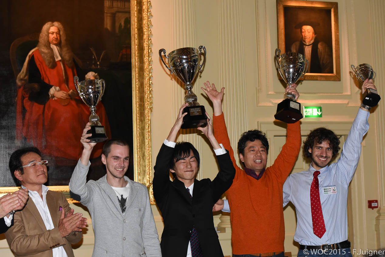Les quatre premiers : Yusuke Takanashi, Makoto Suekuni, Nicky Van Den Biggelaar et Michele Borassi